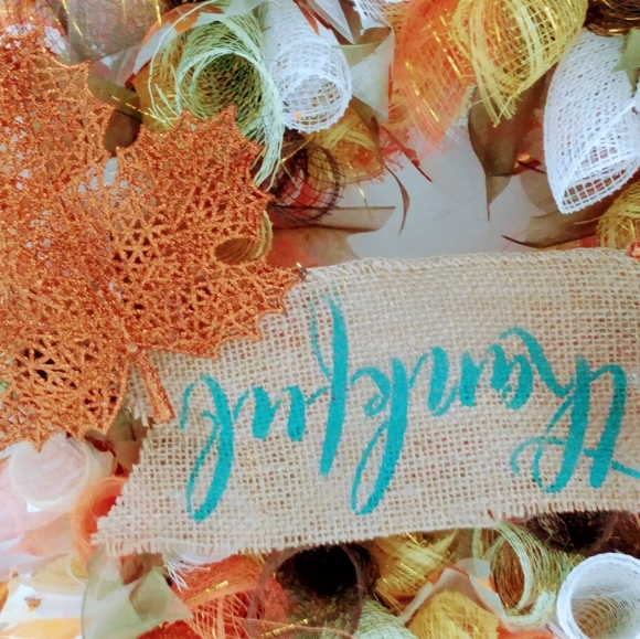 Fall Themed "Thankful" Wreath - Picture 5 of 9
